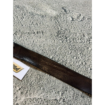 Dolce & Gabbana leather belt big buckle Y2K brown