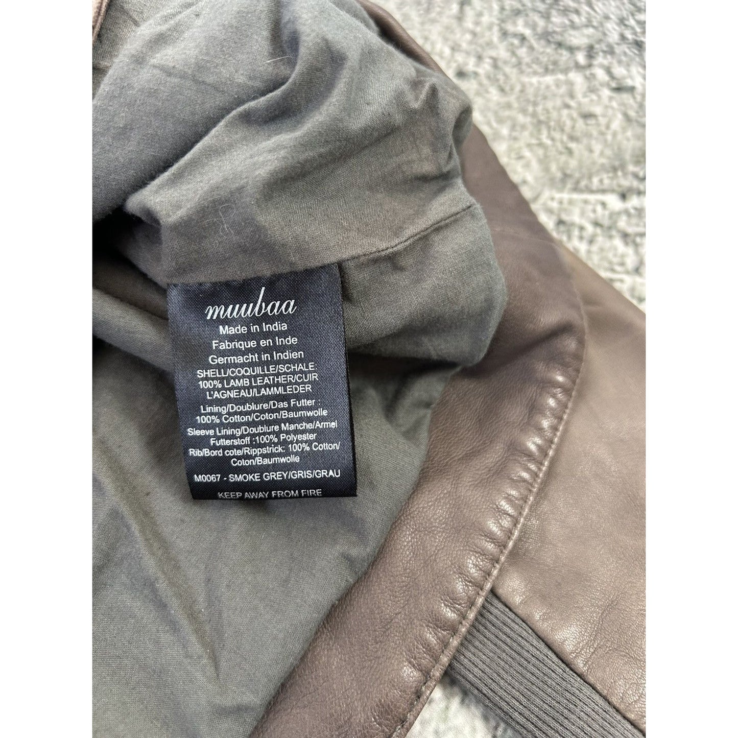 Muubaa Leather Jacket brown smoke grey avant garde