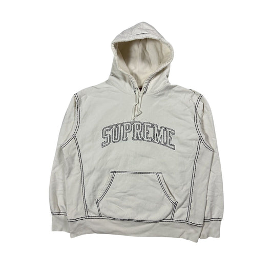 Supreme Big Stitch Hoodie White FW20 True Religion style