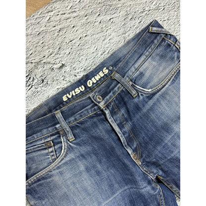 Evisu jeans vintage navy blue white seagulls Genes