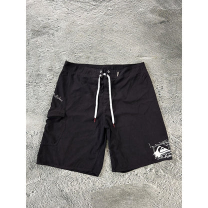 Quiksilver shorts black Y2K vintage fullprint graffiti surf