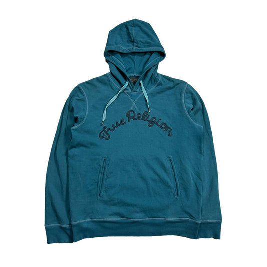 True Religion vintage turquoise hoodie big logo Y2K spellout