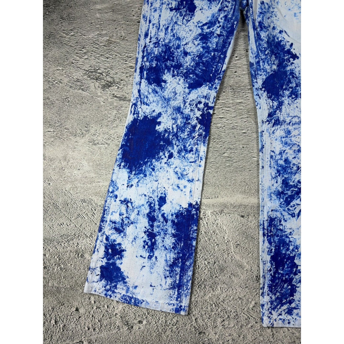 Dolce & Gabbana Painted flared jeans denim white blue