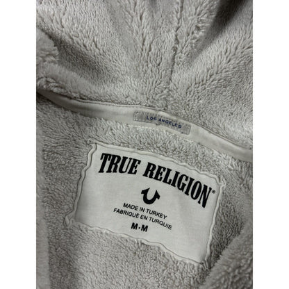True Religion zip hoodie vintage skull rhinestones sherpa