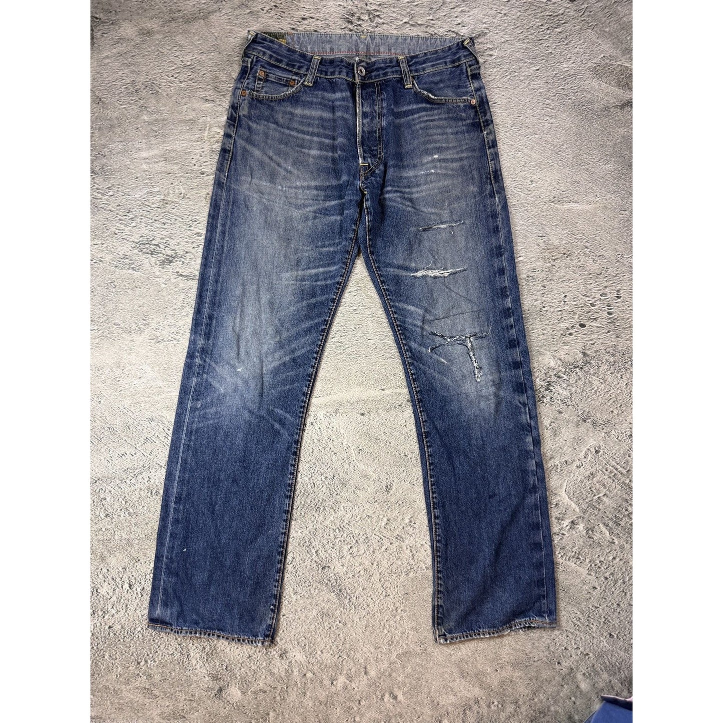 Evisu jeans vintage navy blue white seagulls Rasta EU ED