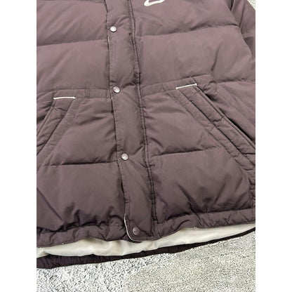 Nike puffer jacket brown big swoosh vintage 90s