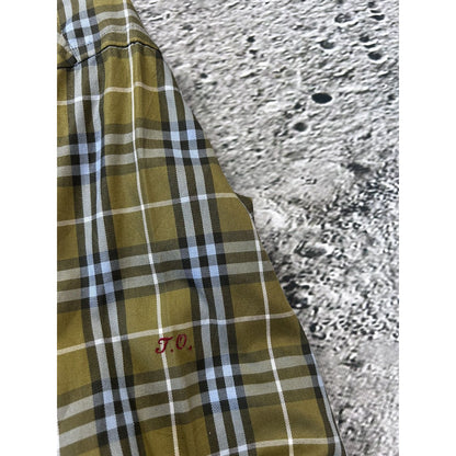 Burberry vintage shirt nova check green full print