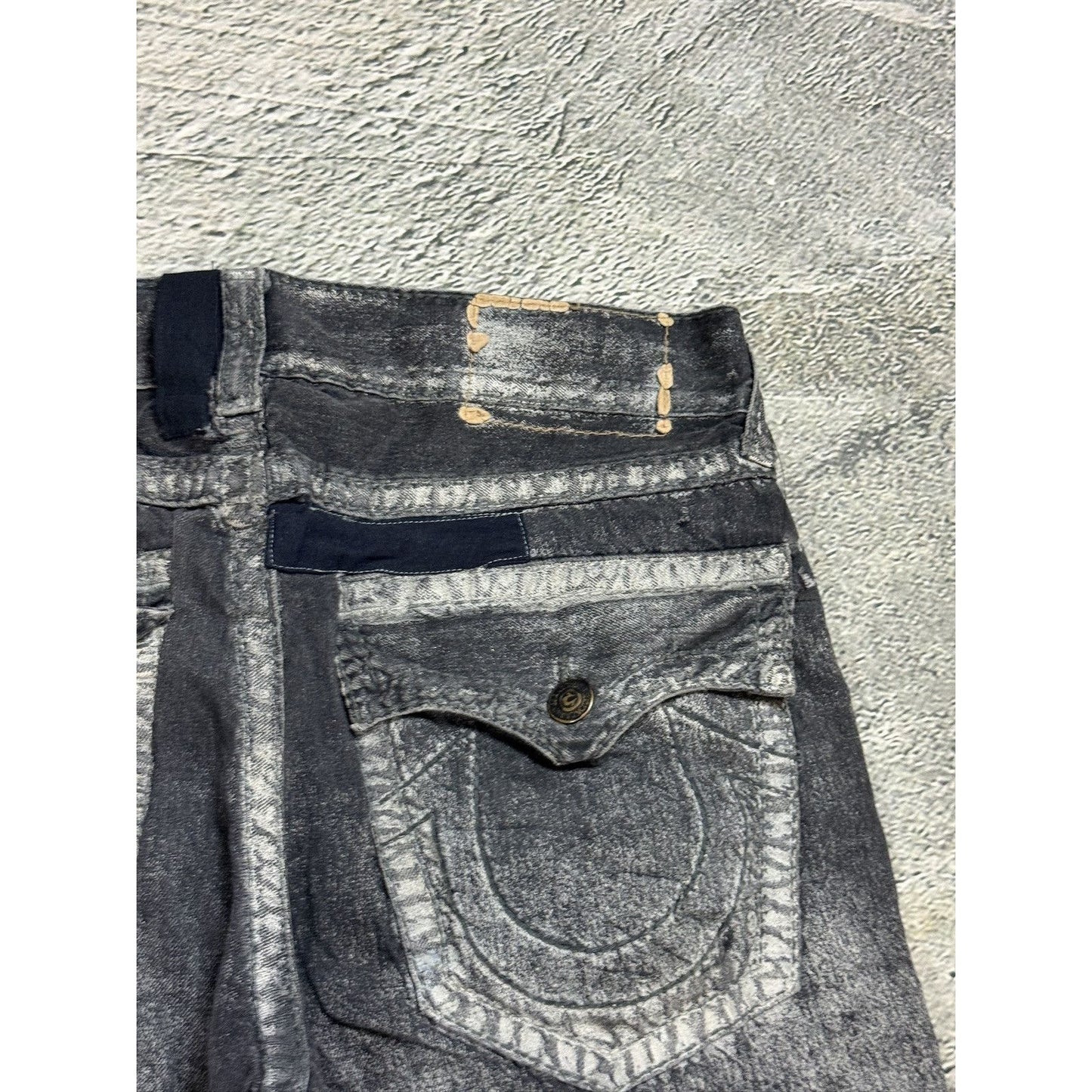 True Religion black dark grey black painted jeans Ricky