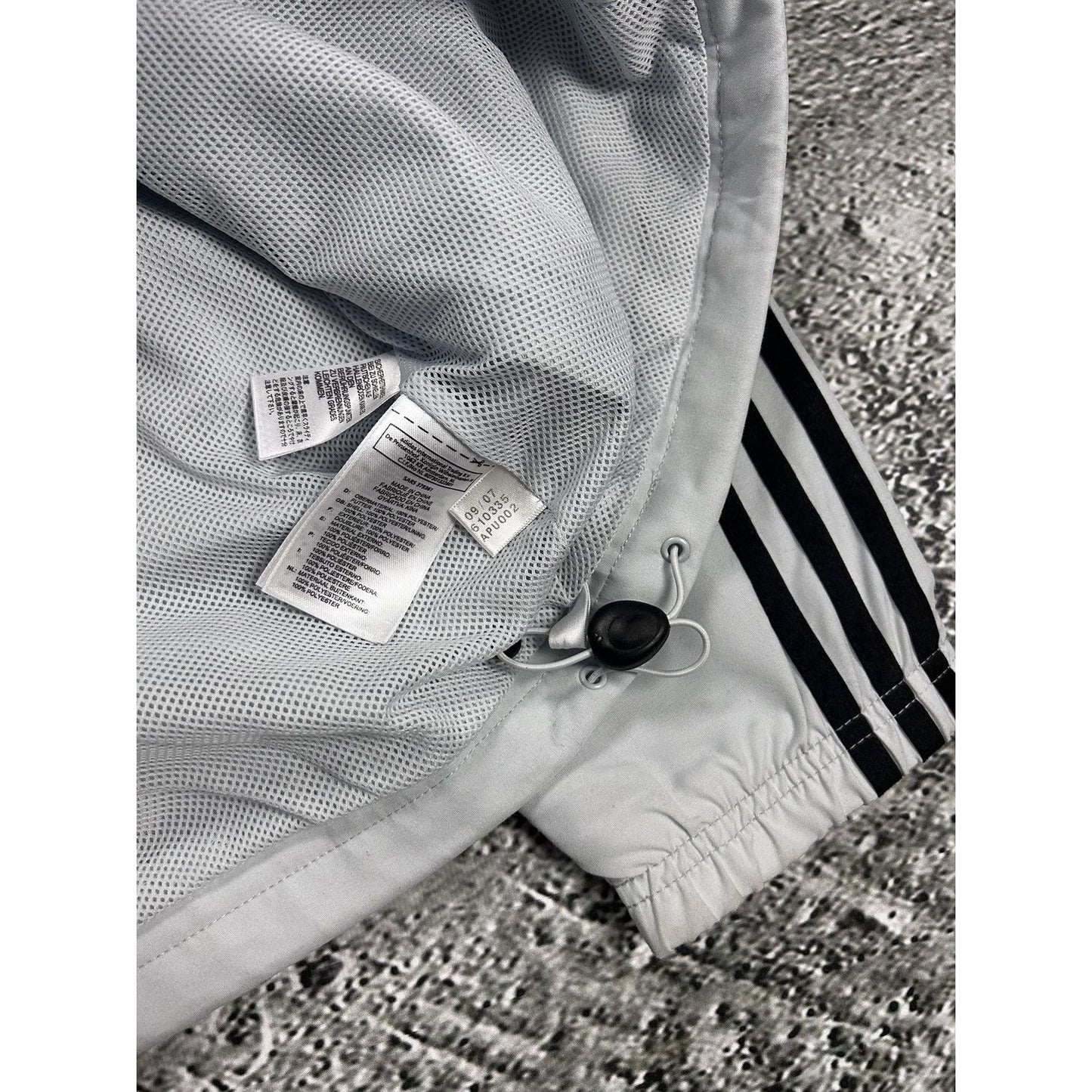 Adidas track suit vintage grey nylon track pants drill Y2K