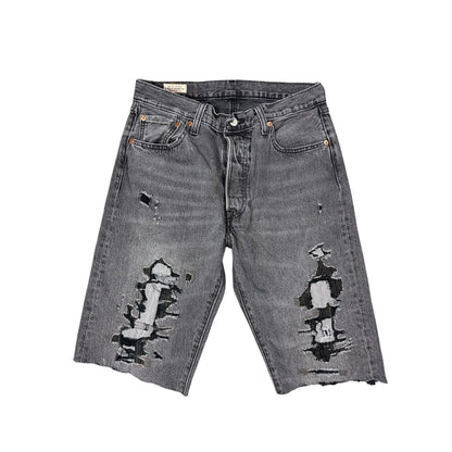 Levi’s vintage denim shorts distressed washed gray black