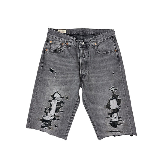 Levi’s vintage denim shorts distressed washed gray black