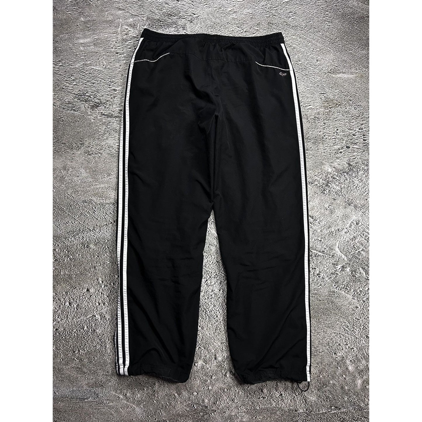 Adidas vintage black nylon track pants small logo 2000s