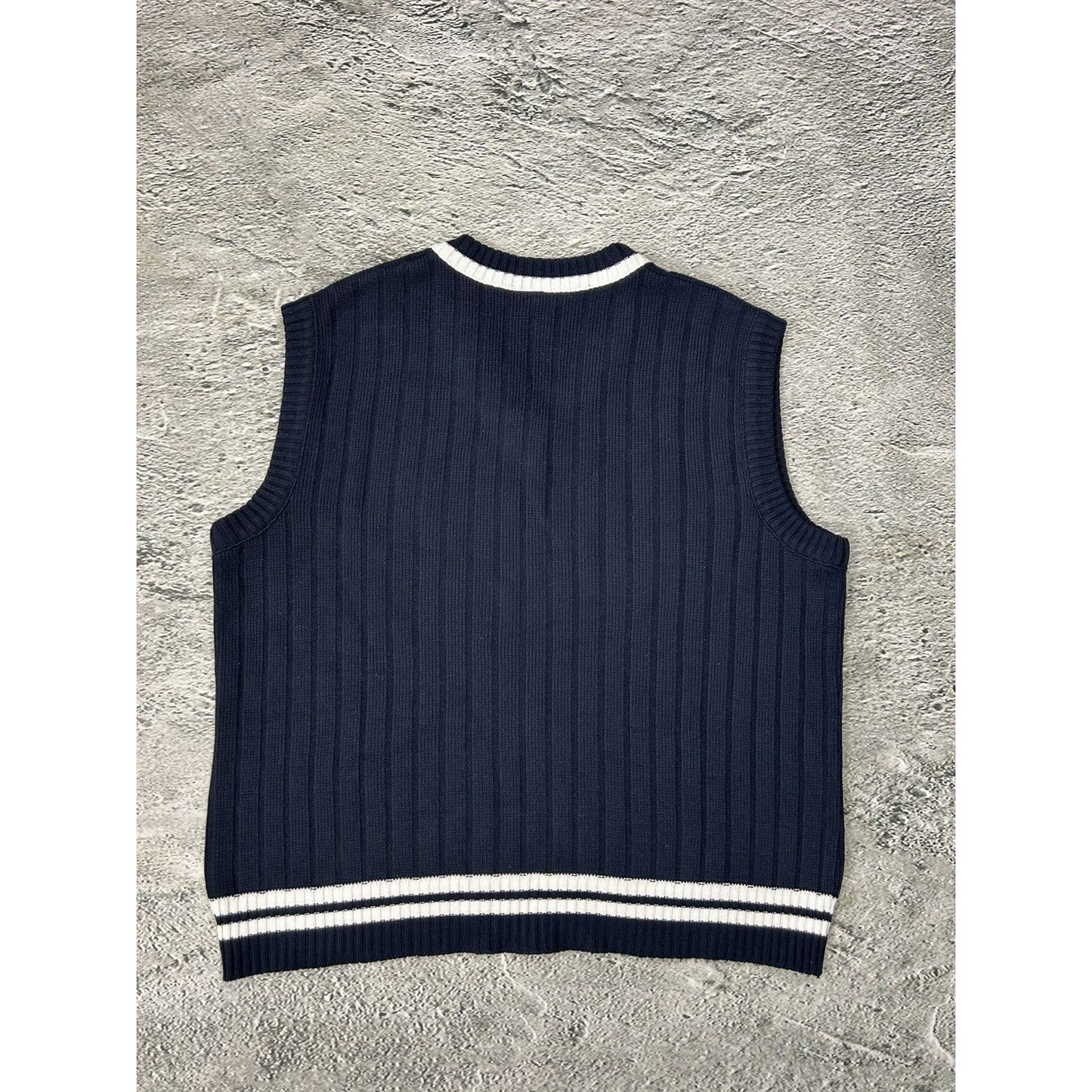 Lacoste vintage navy sweater vest small logo