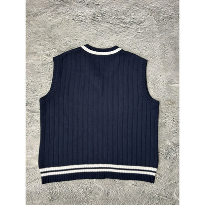 Lacoste vintage navy sweater vest small logo