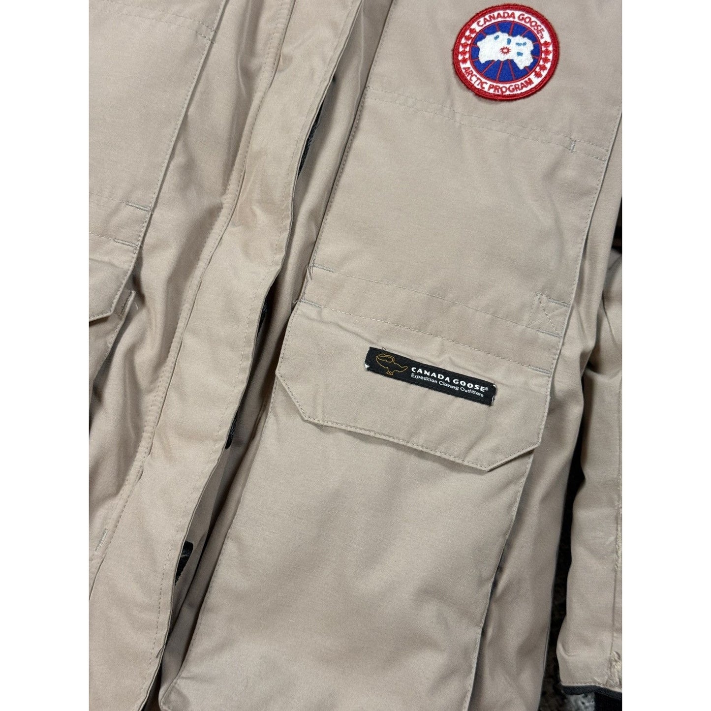 Canada Goose expedition jacket beige puffer no fur