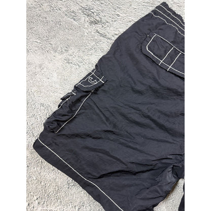 True Religion shorts black white stitching