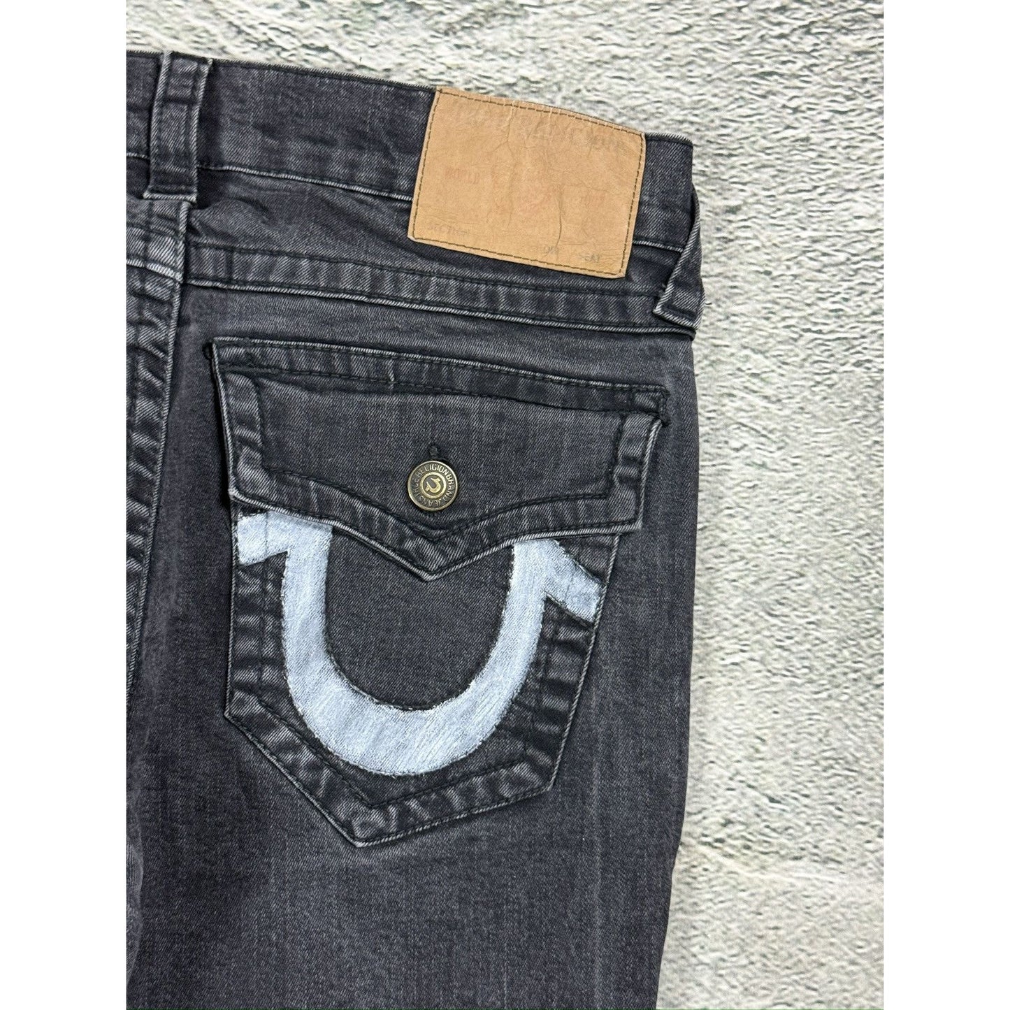 True Religion black jeans painted horseshoe logo Y2K Rocco