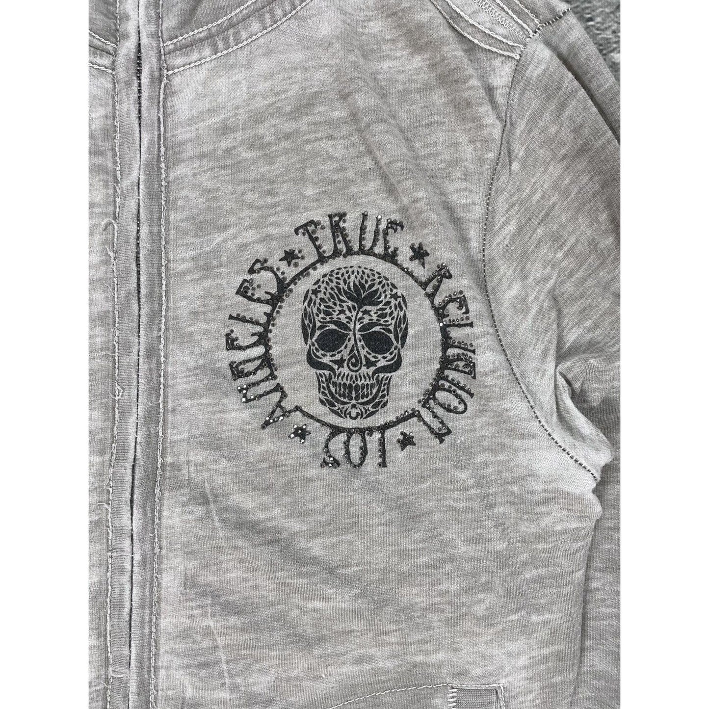 True Religion zip hoodie big logo vintage skulls Y2K