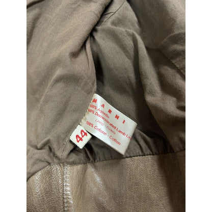 Marni lamb leather jacket ramones brown