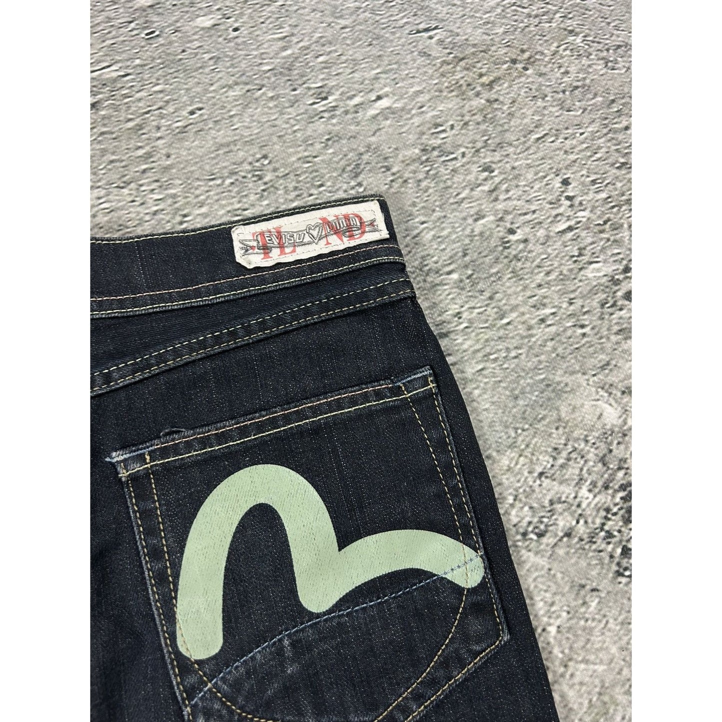 Evisu x Puma vintage mint skirt black seagulls Y2K