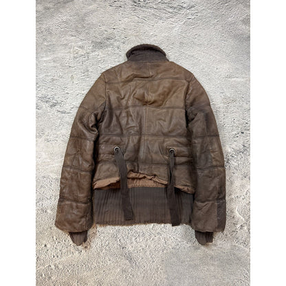 Diesel leather jacket brown vintage avant garde