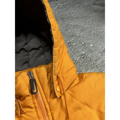 Nike vintage puffer jacket big logo orange neon 90s