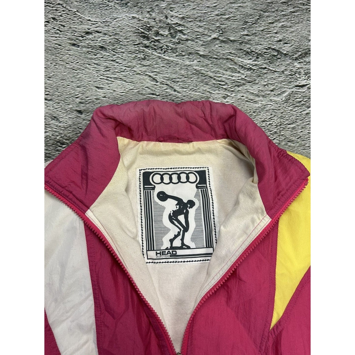 Head track suit vintage pink nylon pants jacket rave Y2K