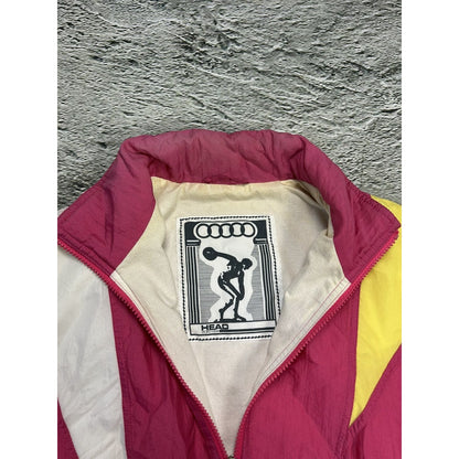 Head track suit vintage pink nylon pants jacket rave Y2K