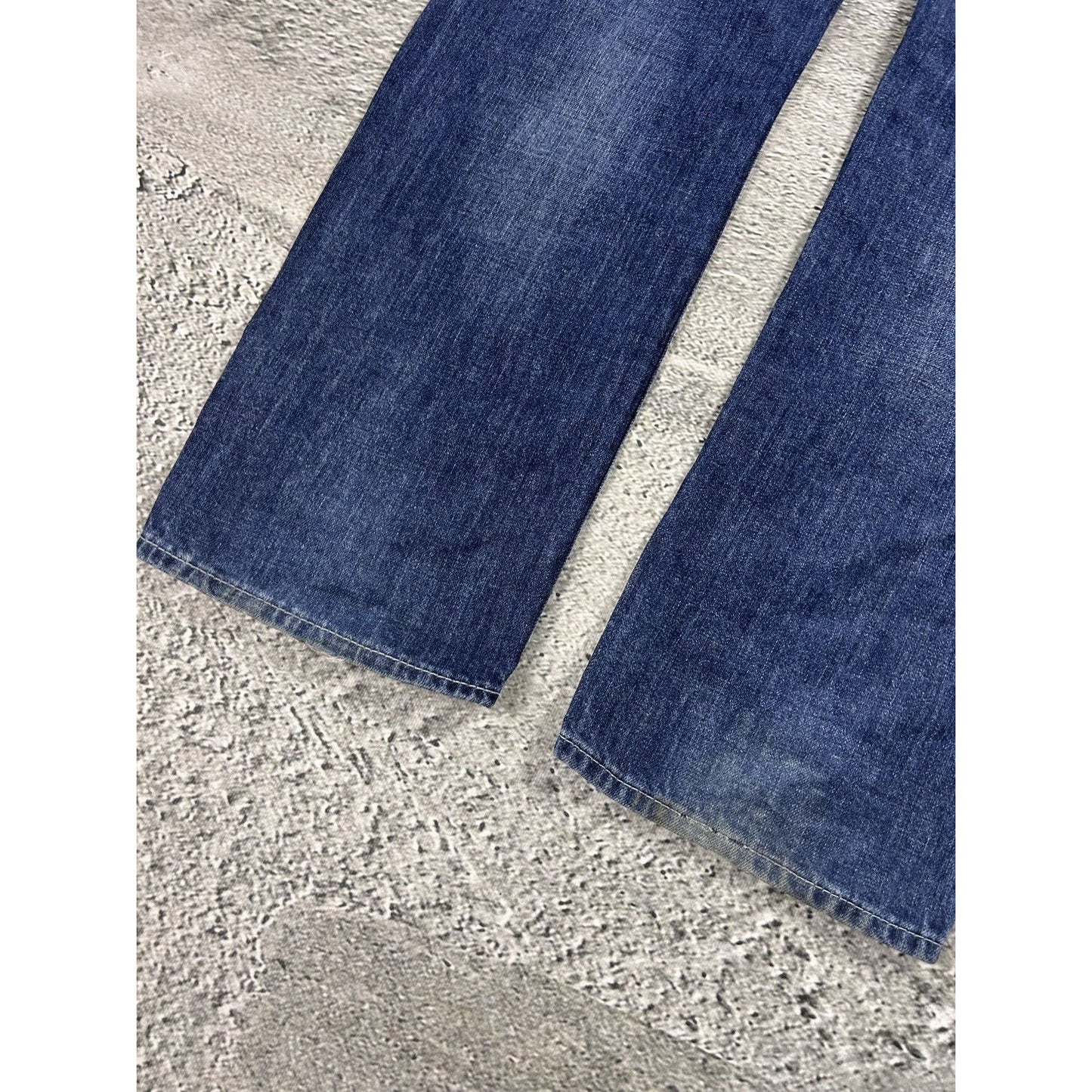 True Religion navy blue jeans white stitching Y2K