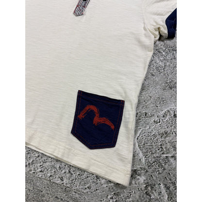 Evisu polo T-shirt big logo white Y2K