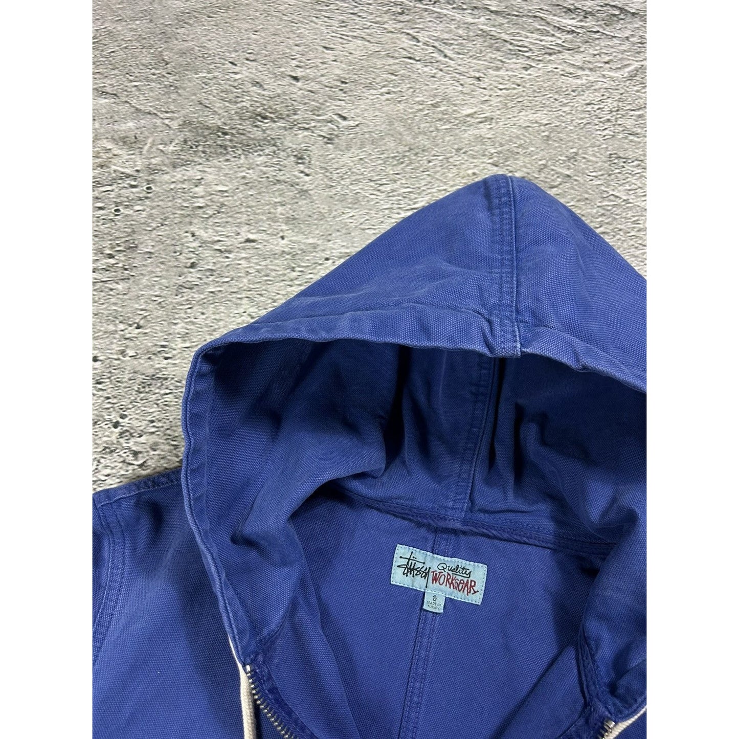 Stussy work jacket unlined canvas blue workwear active