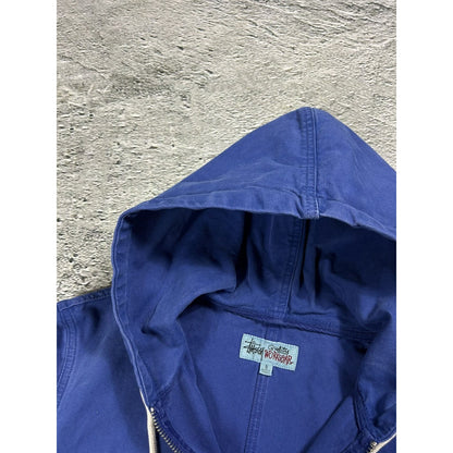 Stussy work jacket unlined canvas blue workwear active