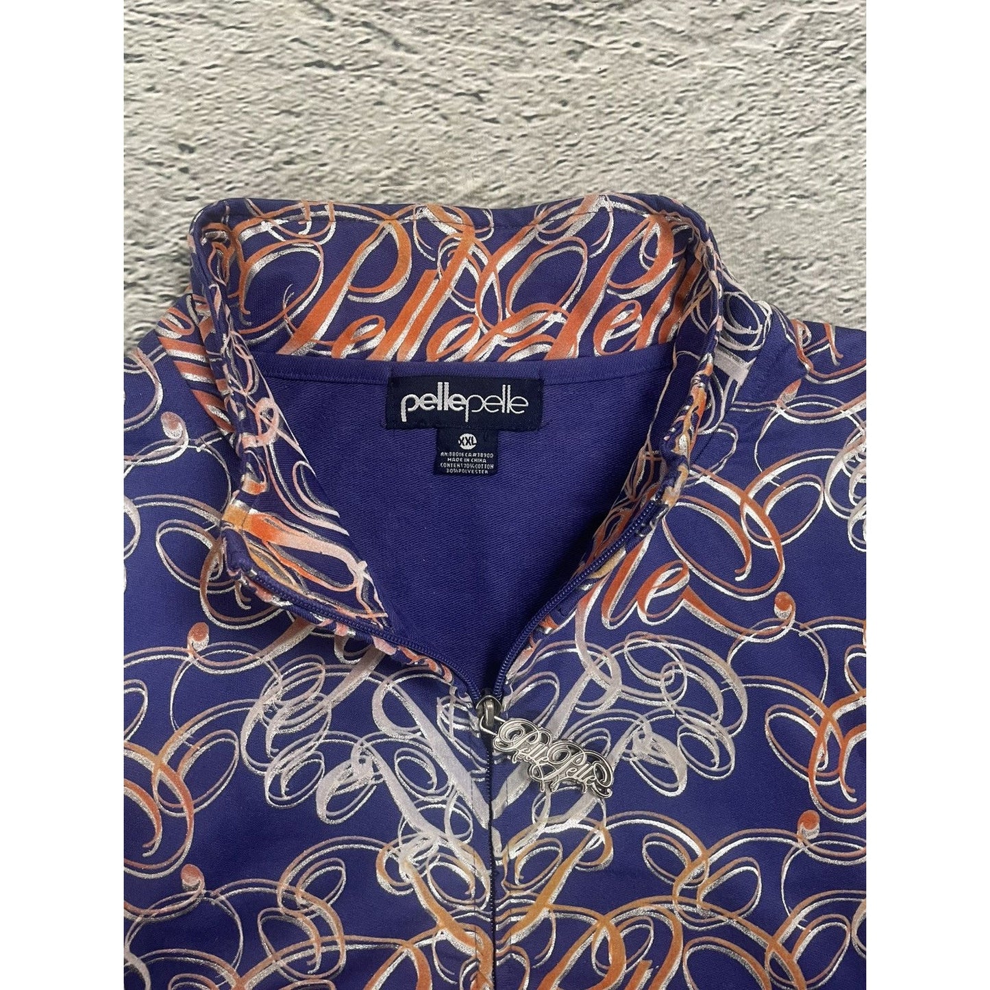 Pelle Pelle track jacket monogram big logo 90s purple Y2K