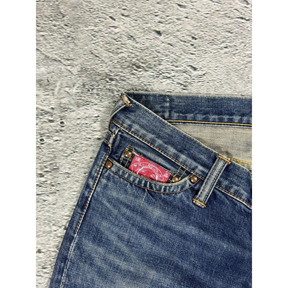 Evisu Donna jeans bootcut zip pockets white vintage