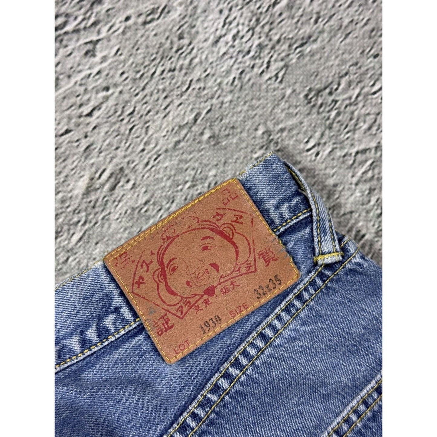 Evisu jeans tiger big logo gold selvedge denim Japan