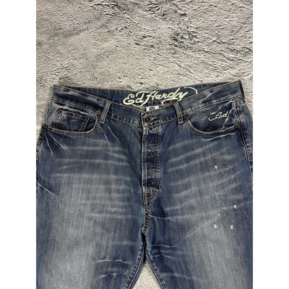 Ed Hardy Christian Audigier vintage jeans big logo pants