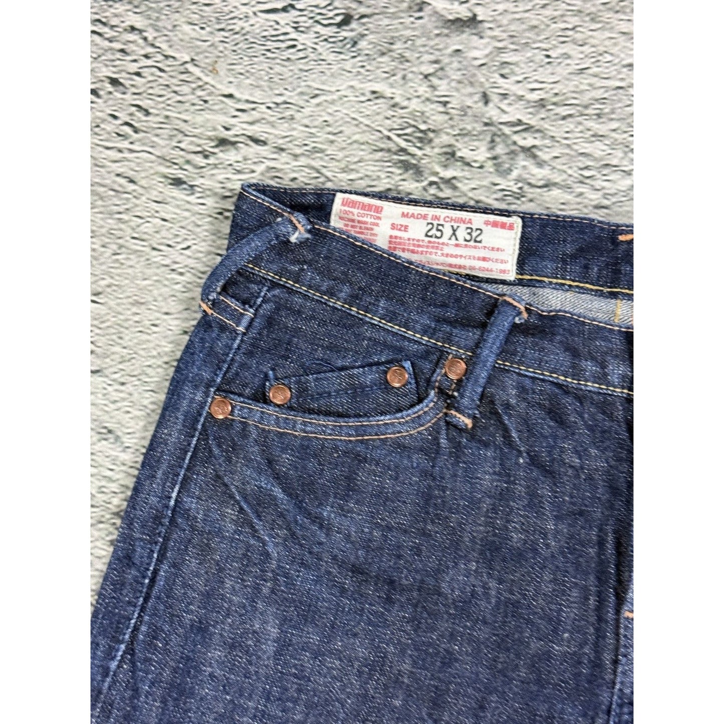 Evisu Yamane jeans bootcut navy vintage smiley face gull