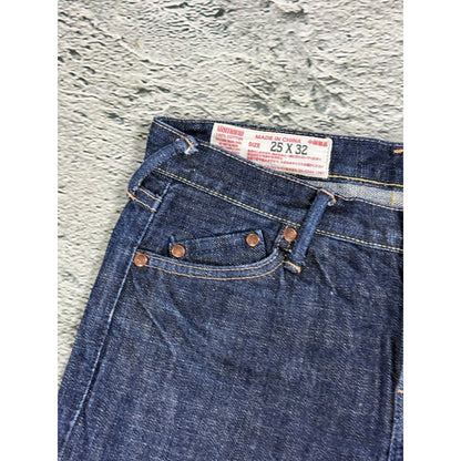 Evisu Yamane jeans bootcut navy vintage smiley face gull