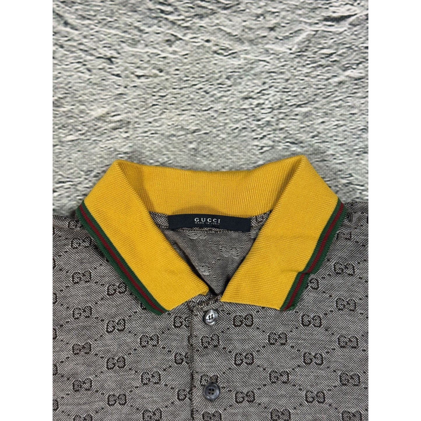 Gucci Vintage Chief Keef polo shirt GG mens grey monogram