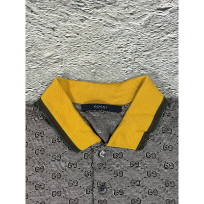 Gucci Vintage Chief Keef polo shirt GG mens grey monogram