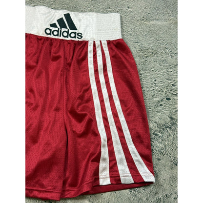Adidas boxing shorts red big logo 2000s Y2K