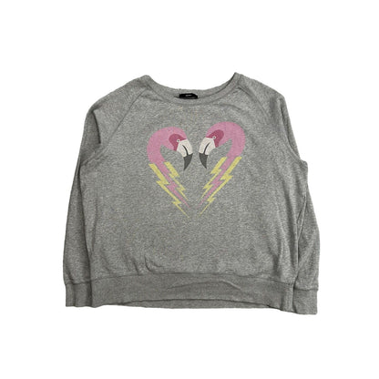 Diesel F Sven boxy sweatshirt flamingo heart grey