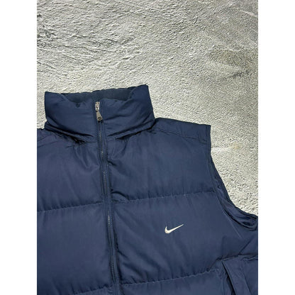 Nike vintage navy puffer vest small swoosh 2000s