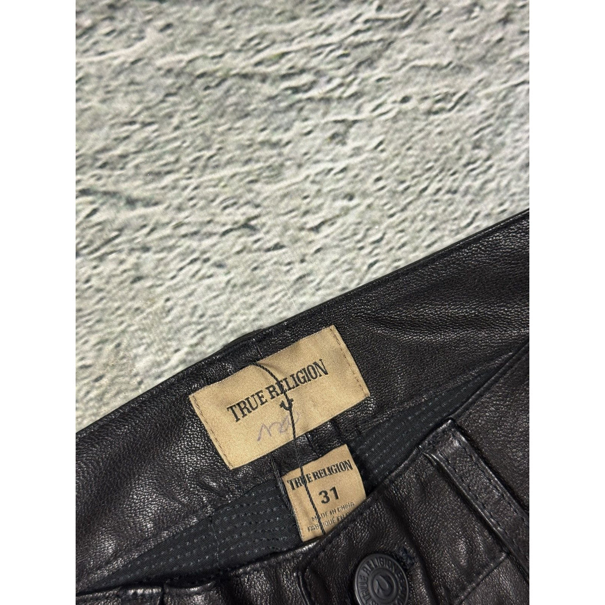 True Religion vintage jeans leather Goat biker black Hedi