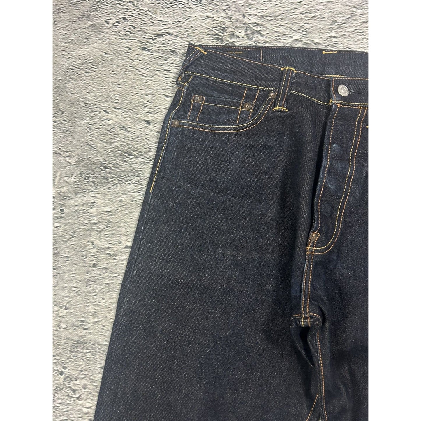 Evisu jeans daicock big logo yellow selvedge denim