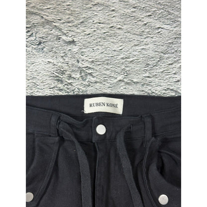 Ruben Kone Avant Garde Cargo strap pants black