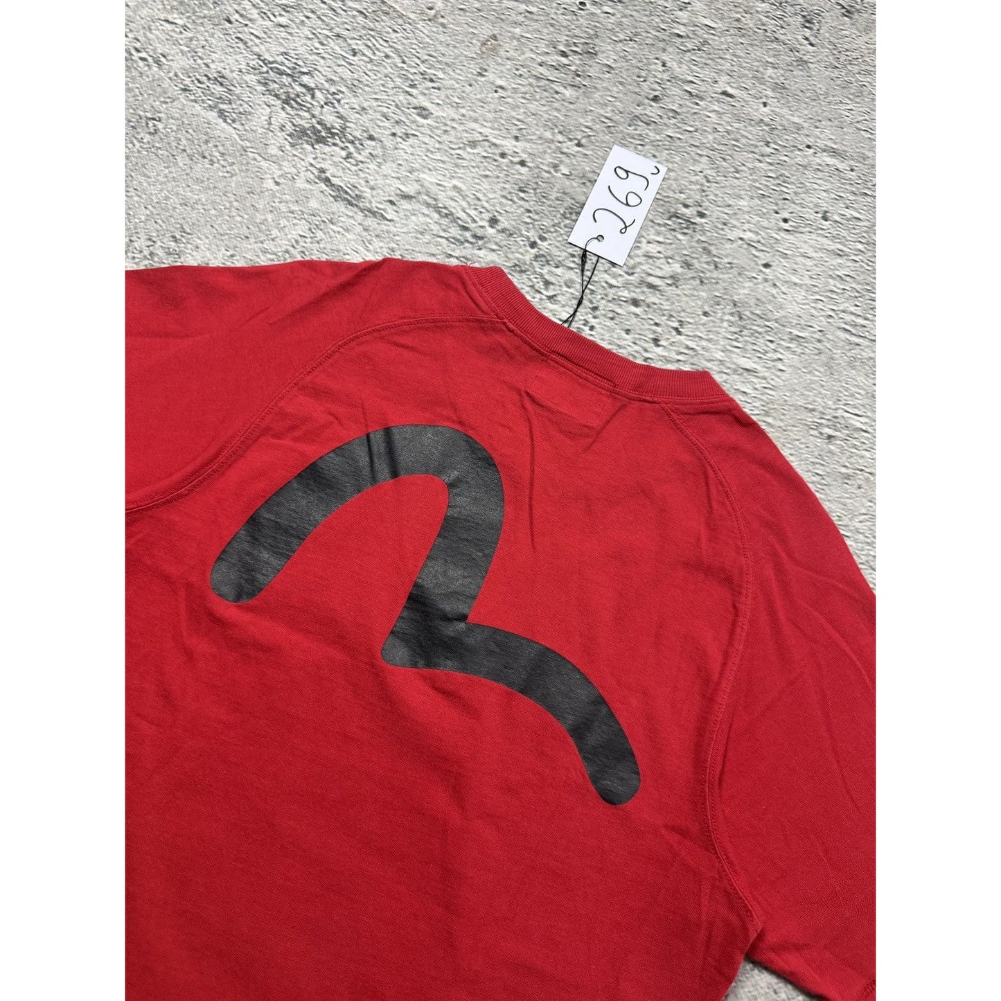Evisu vintage Red T-shirt big logo bespoke indygo