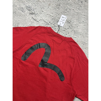 Evisu vintage Red T-shirt big logo bespoke indygo