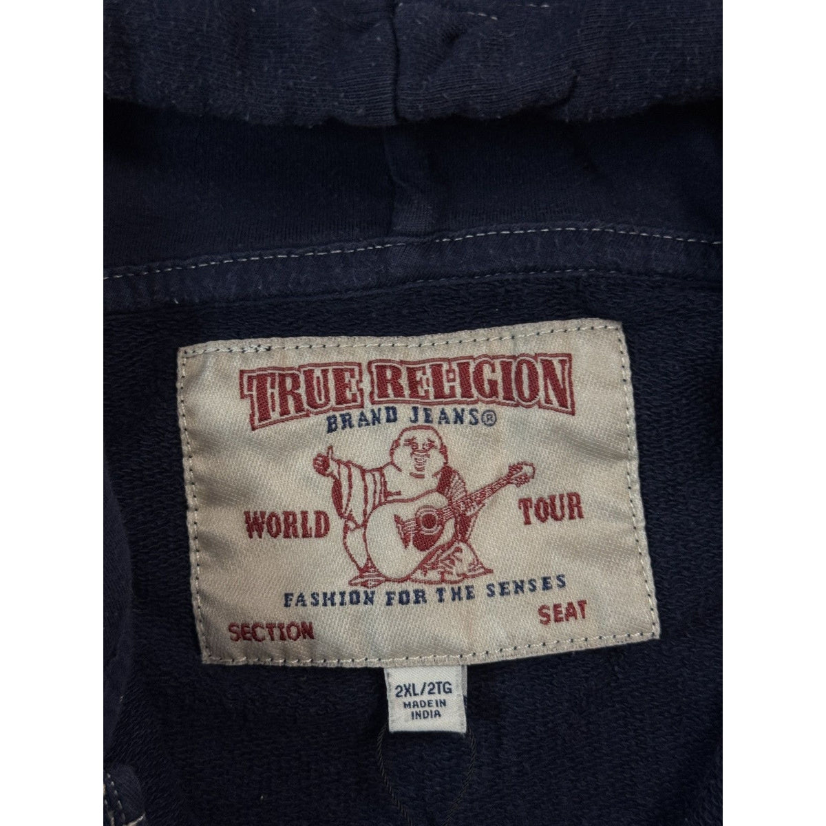True Religion vintage Navy blue zip hoodie big logo