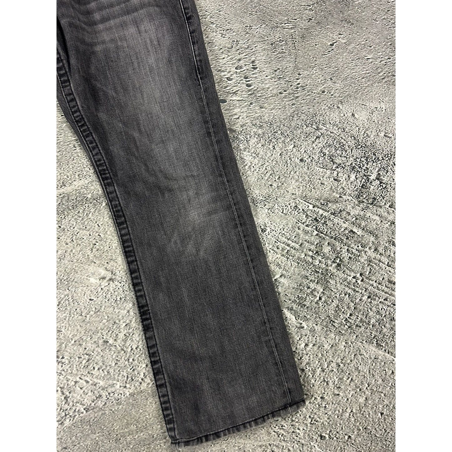 True Religion jeans grey black thick stitching Bobby